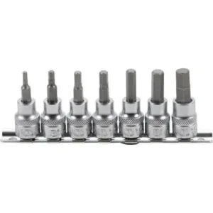 Įpresuotų antgalių rinkinys 3/8" (10mm) 6-kampiai, coliniai dydžiai