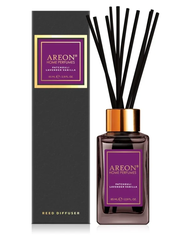 Namų kvapas su lazdelėmis AREON BLACK PATCHOULI LAVENDER VANILLA 85ml