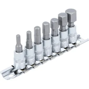 Įpresuotų antgalių komplektas, 1/4 (6,3mm), HEX 6-kampiai, 4-12mm