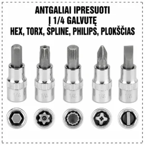 Nozzles are pressed into the head 1/4