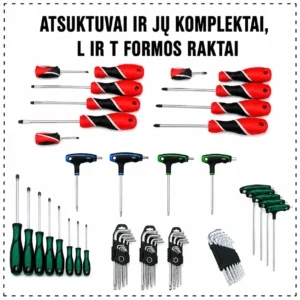 Screwdrivers, their sets. L and T keys