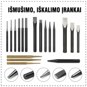 Punching, punching tools: chisels, punches, markers, center markers, hole punchers
