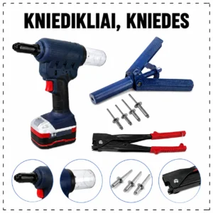 Riveters, threaded riveters, rivets