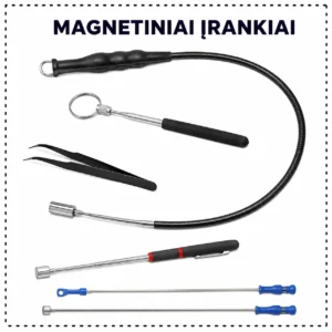Magnetic tools: grippers, magnets, mirrors, tweezers