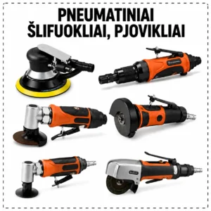 Pneumatic grinders/cutters, their accessories