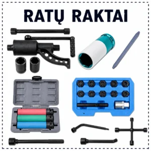 For wheel bolts: heads, keys, brushes